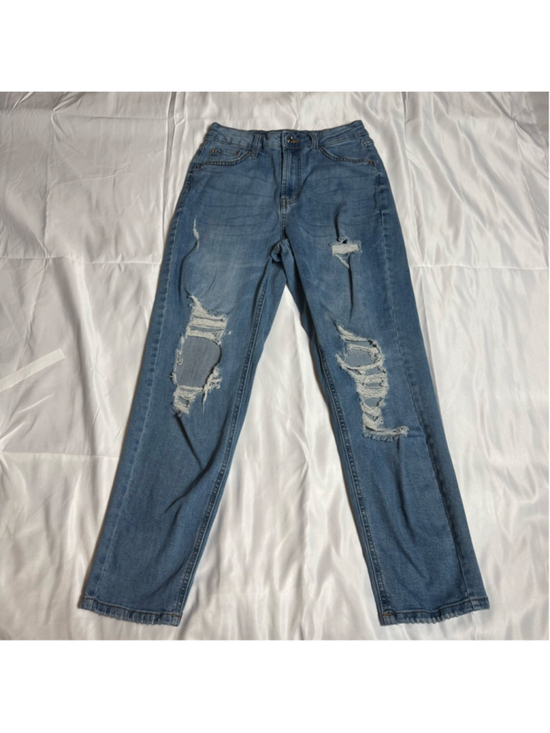Wild Fable Denim - Women's Wild Fable High Rise Mom Jeans Size 4 Blue Distressed